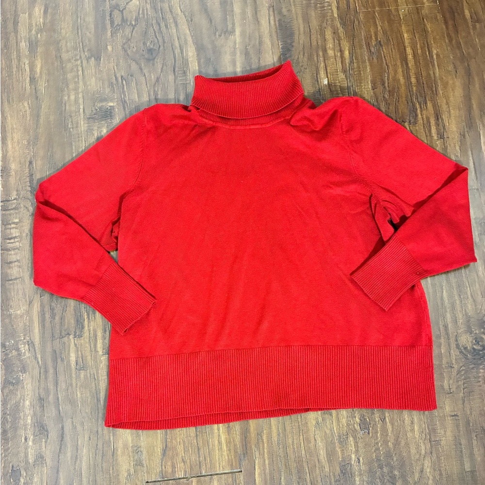 Lane Bryant Women’s Plus 22/24 Vibrant Red Turtleneck Sweater #L11